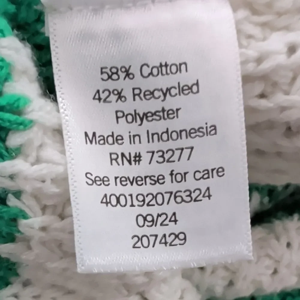 Sonoma Green and White Striped Cardigan